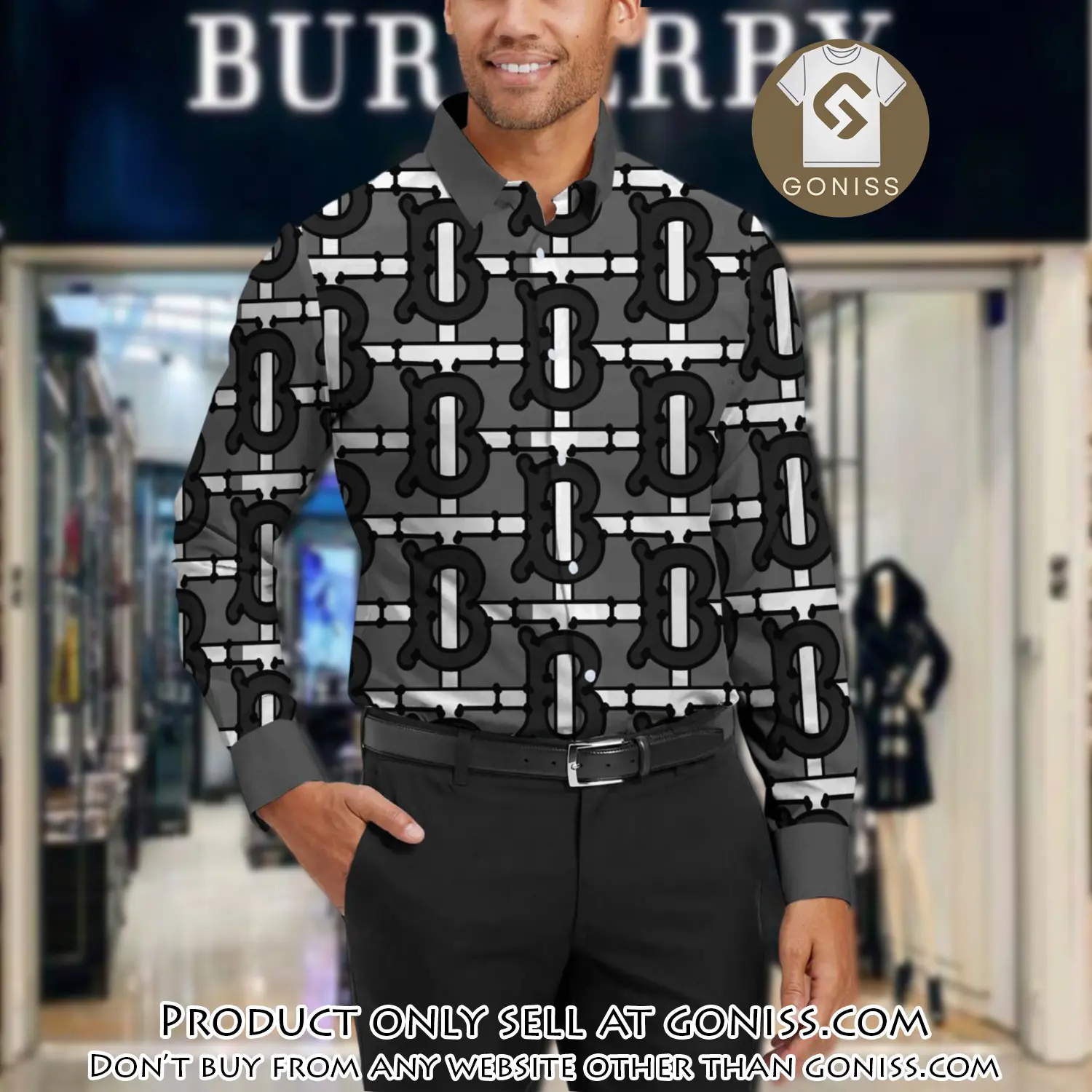 Burberry long sleeves button down shirt for elegant men lsb1005 gn1002574